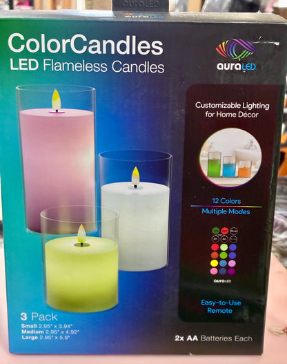 Tzumi Aura LED Color Candle Flameless LED Candle